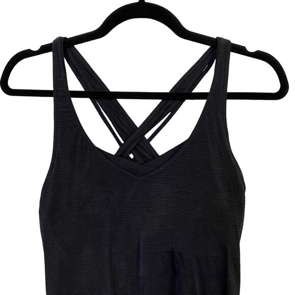 Athleta Transcendence Black Stripe Tank Bra Active Top Size Small - Picture 4 of 9